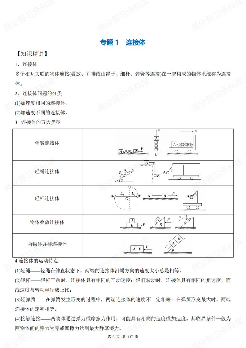 初中物理 | 常见物理动力学模型知识练习插图初中物理1