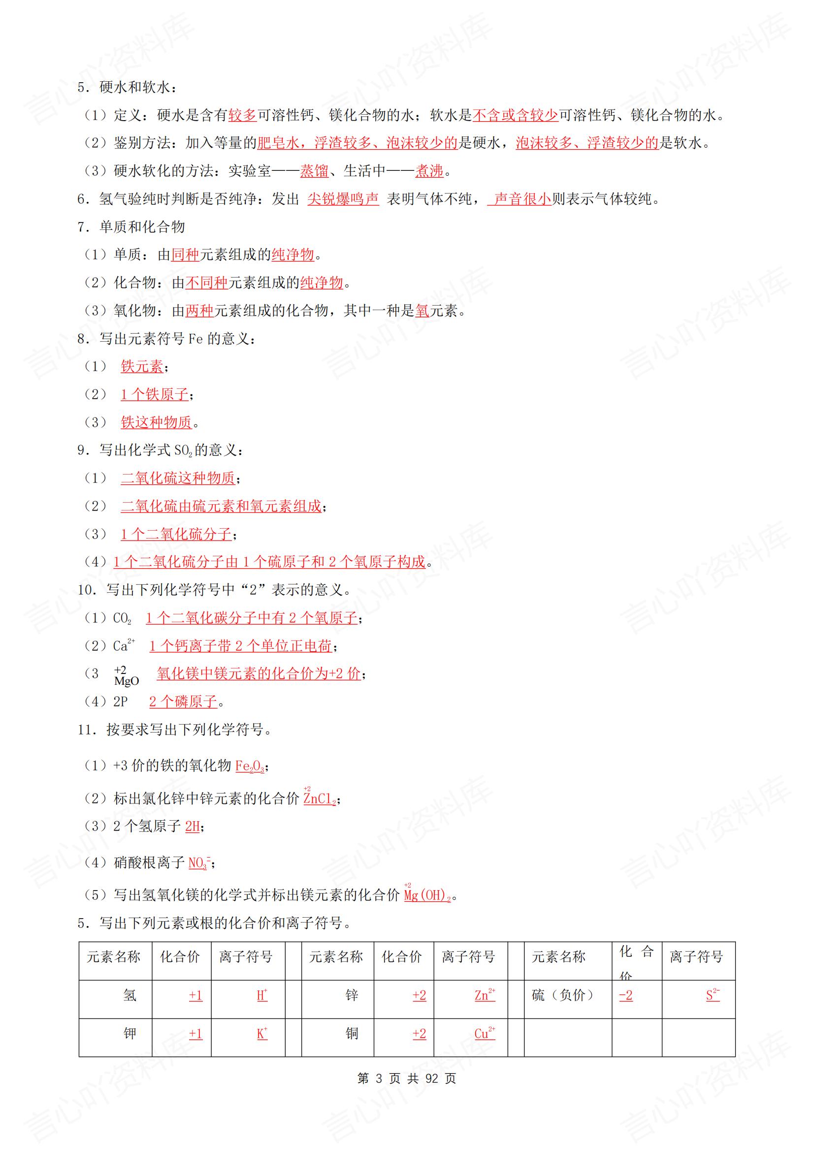 初中化学 | 中考化学专题复习全面汇总梳理插图初中化学2