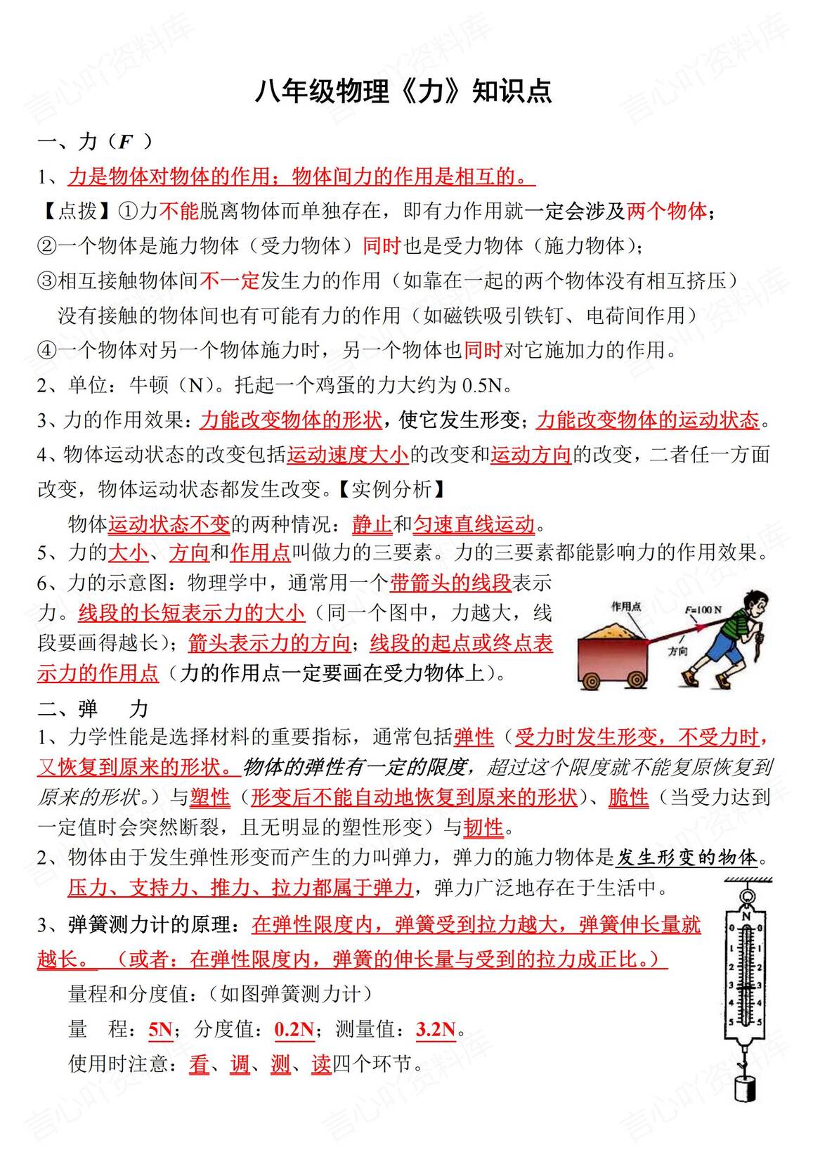 初中物理 | 人教版八下新章节重要知识总结插图初中物理1