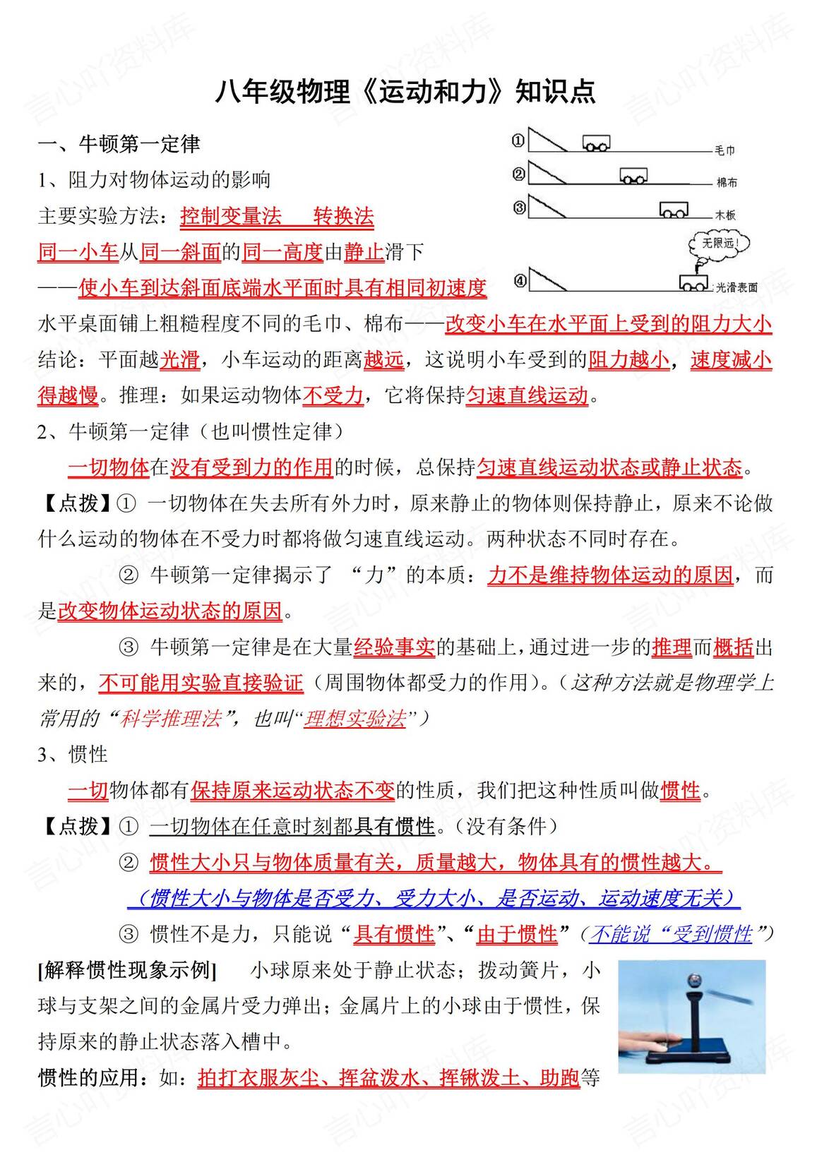 初中物理 | 人教版八下新章节重要知识总结插图初中物理3