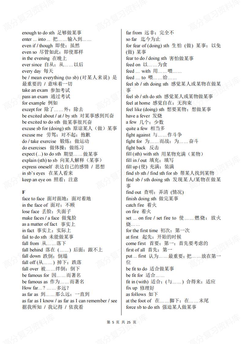 初中英语 | 1920个常见固定搭配考前复习插图初中英语4