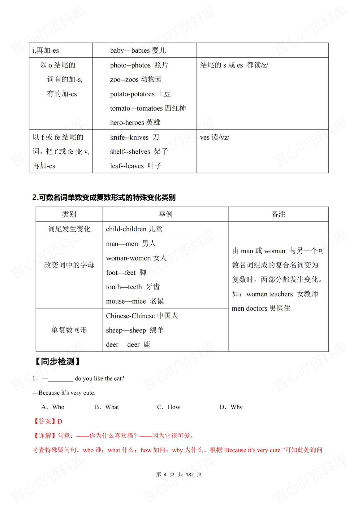 初中英语 | 人教版七下新单元语法专项练习插图初中英语3