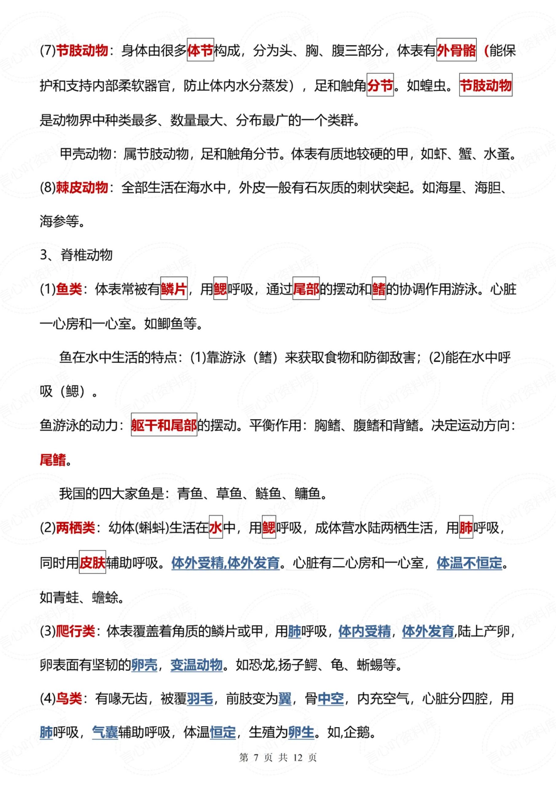初中生物-2025春新北师大版八年级生物下册必背知识点总结（2024版新教材）插图初中生物6
