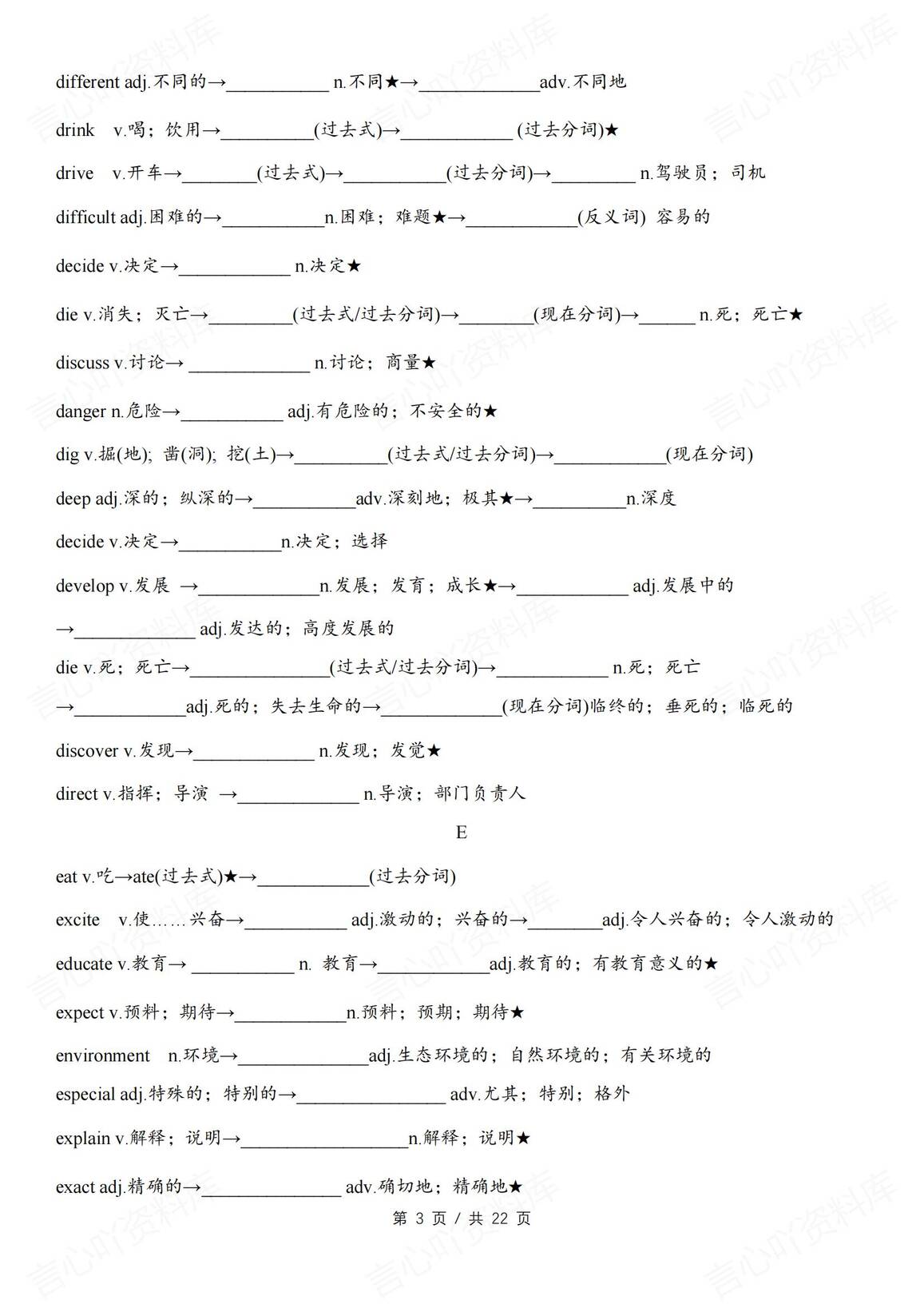 初中英语 | 中考高频词汇变形专项默写背诵插图初中英语2