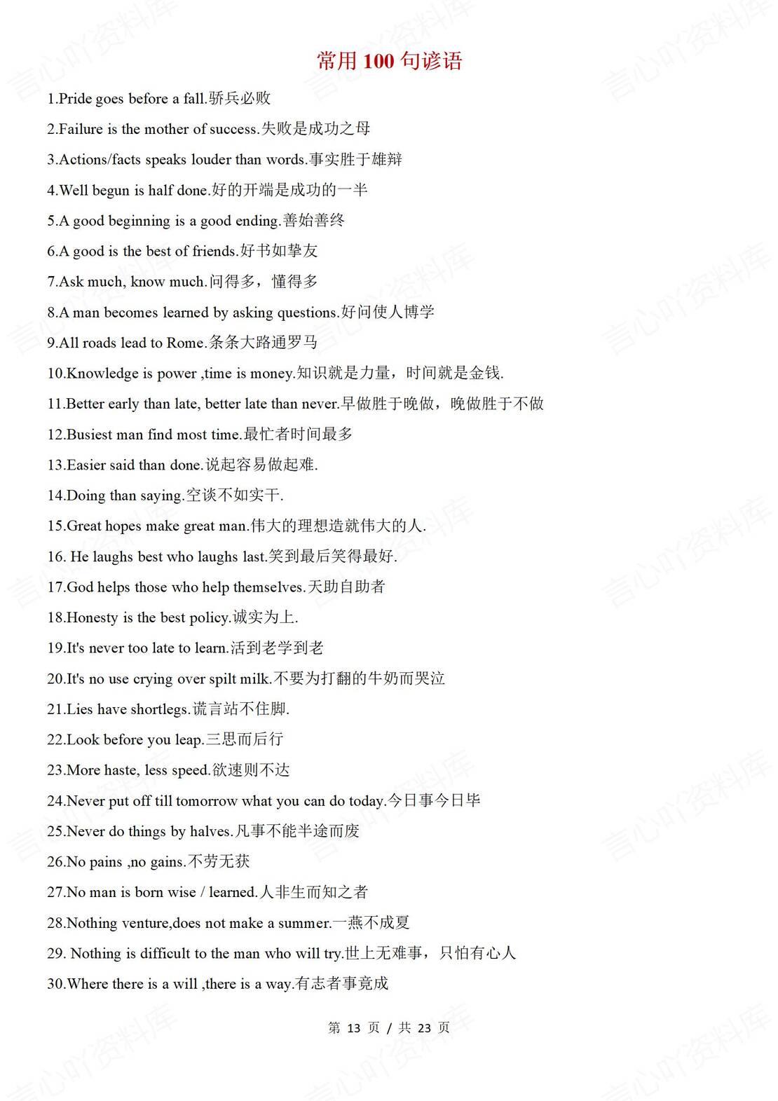 初中英语 | 中考写作模版技巧万能句型谚语插图初中英语5