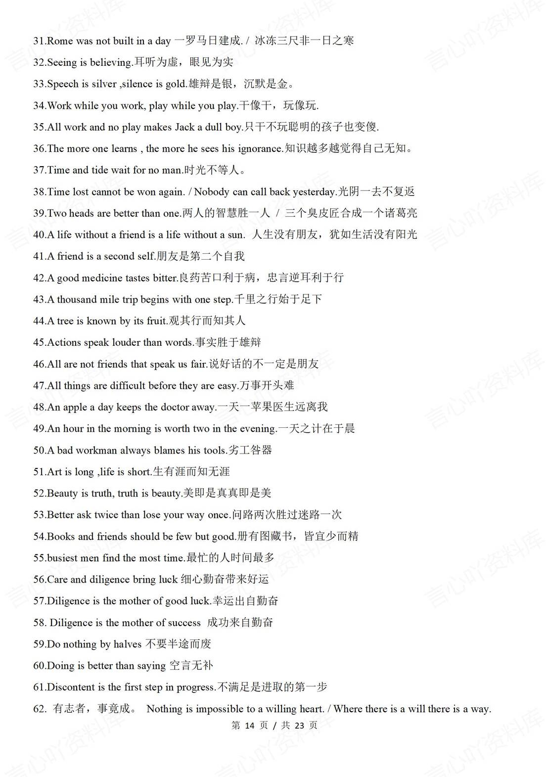 初中英语 | 中考写作模版技巧万能句型谚语插图初中英语6