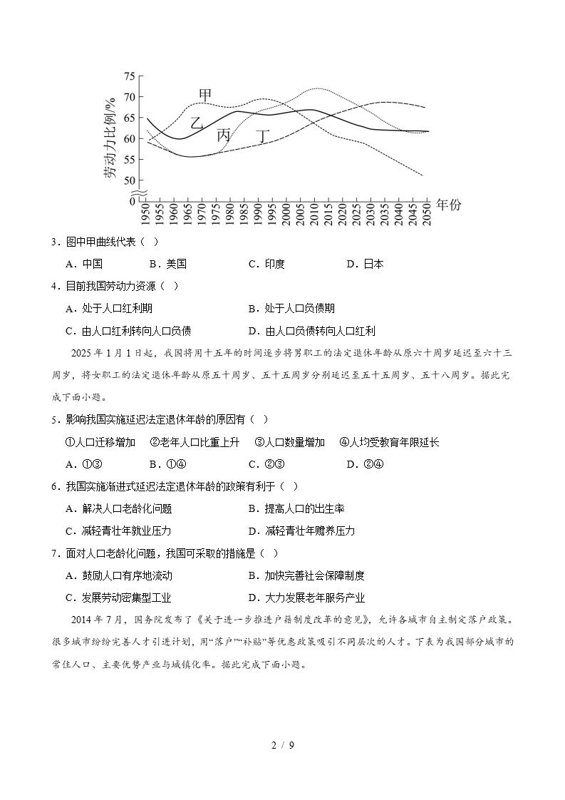 高中地理-高一下学期月考试卷第1次答案解析鲁教版插图同步试卷专项1
