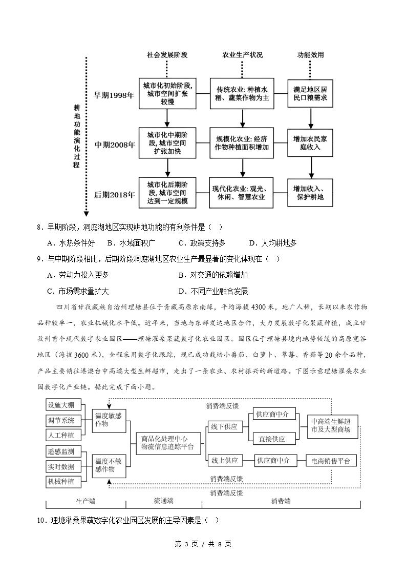 高中地理-高一下学期月考试卷第3次答案解析湘教版插图同步试卷专项2