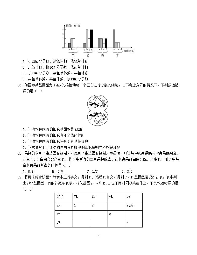 高中生物-高一下学期月考试卷第1次答案解析通用版插图同步试卷专项2