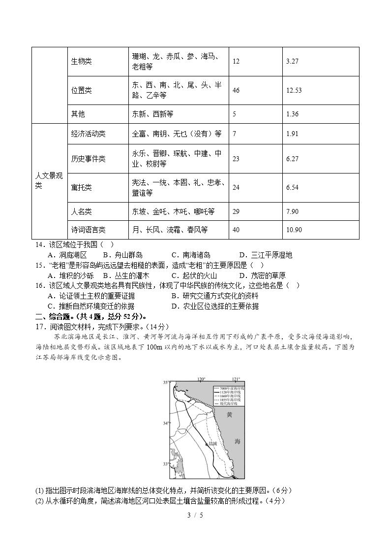 高中地理-高二下学期月考试卷第1次答案解析湘教版插图同步试卷专项2