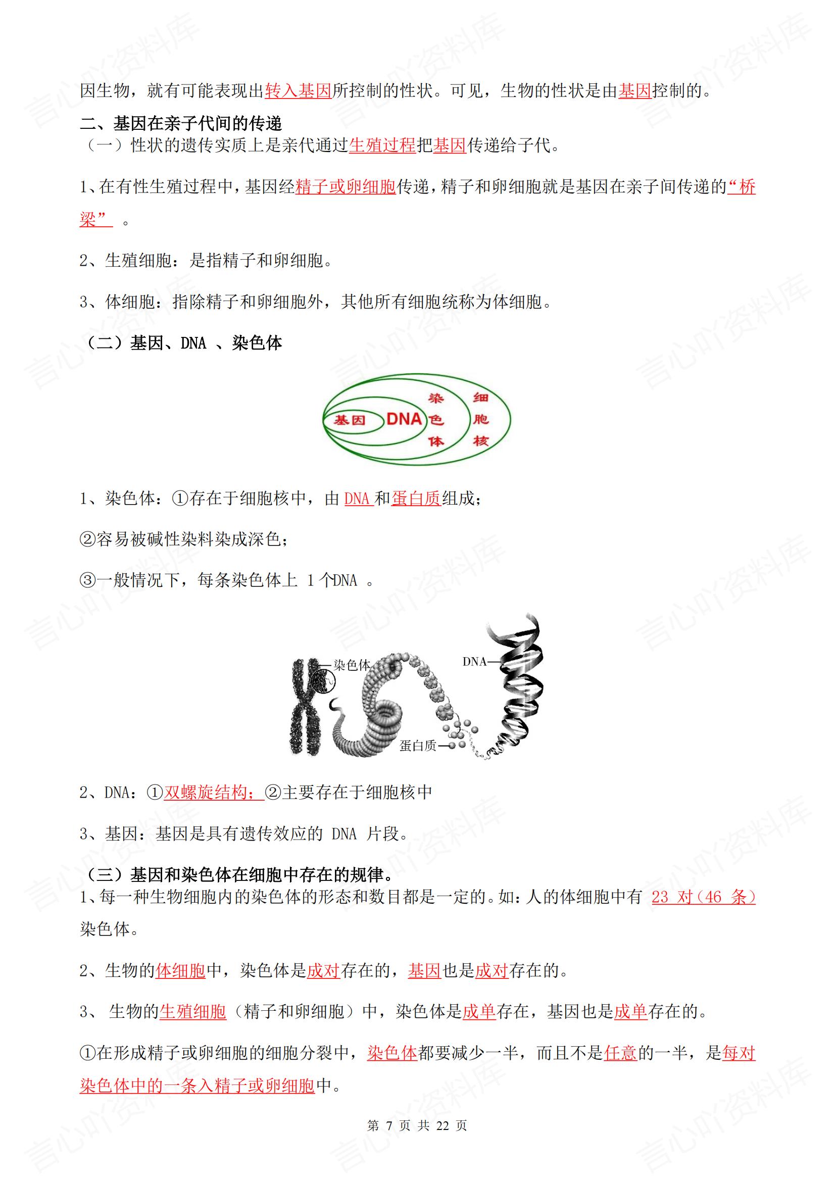 初中生物 | 人教版八下单元知识总结梳理插图初中生物6