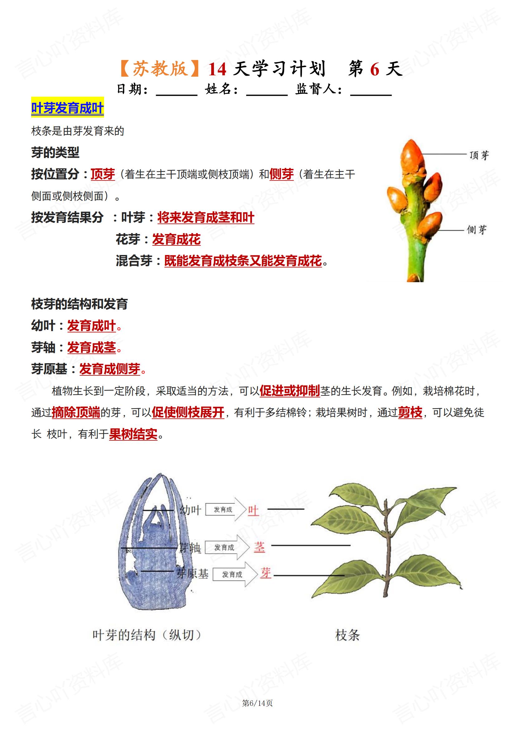 初中生物 | 苏教版七下新单元知识背诵清单插图初中生物5