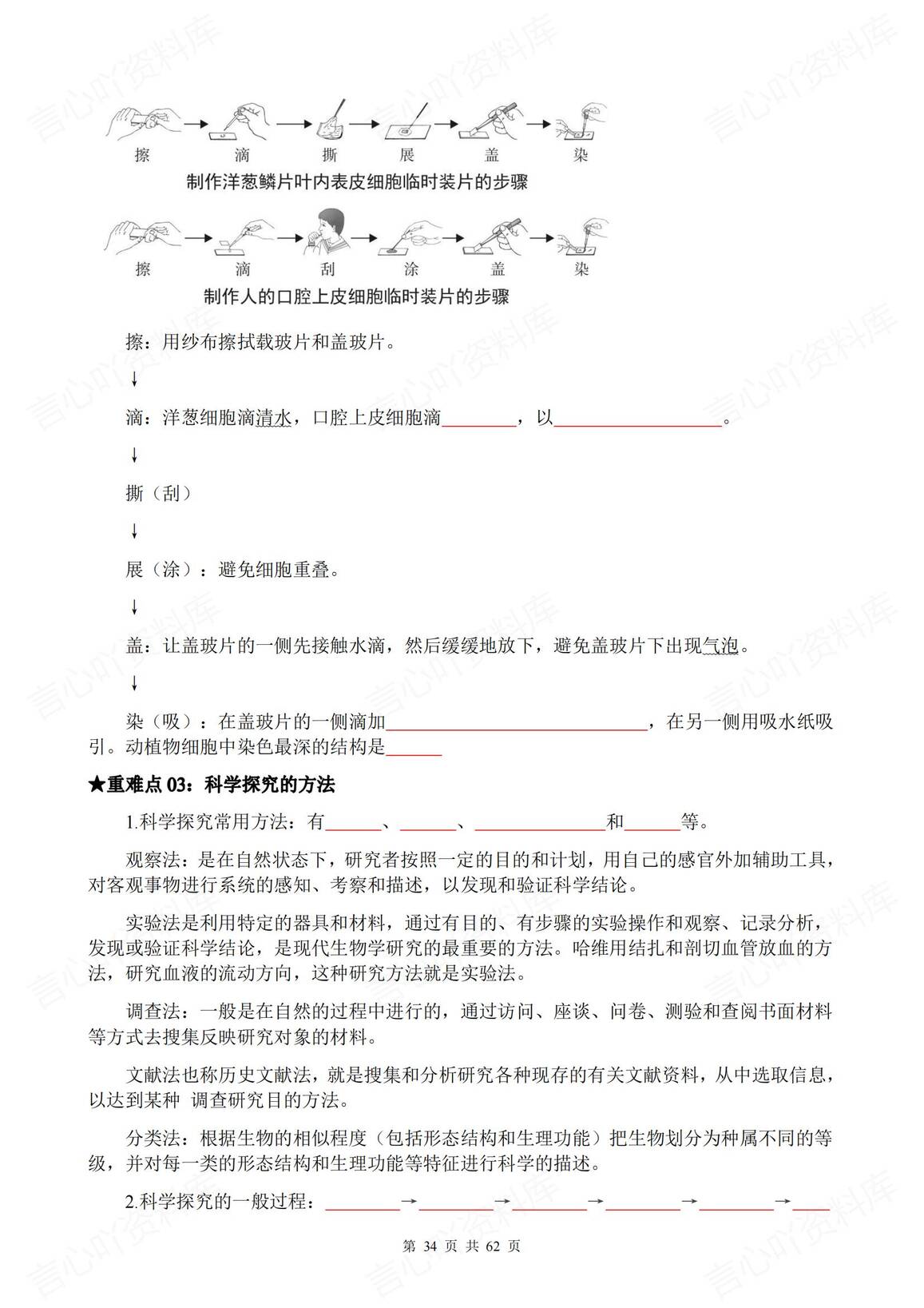 初中生物 | 中考重难知识点专题背默填空插图初中生物8