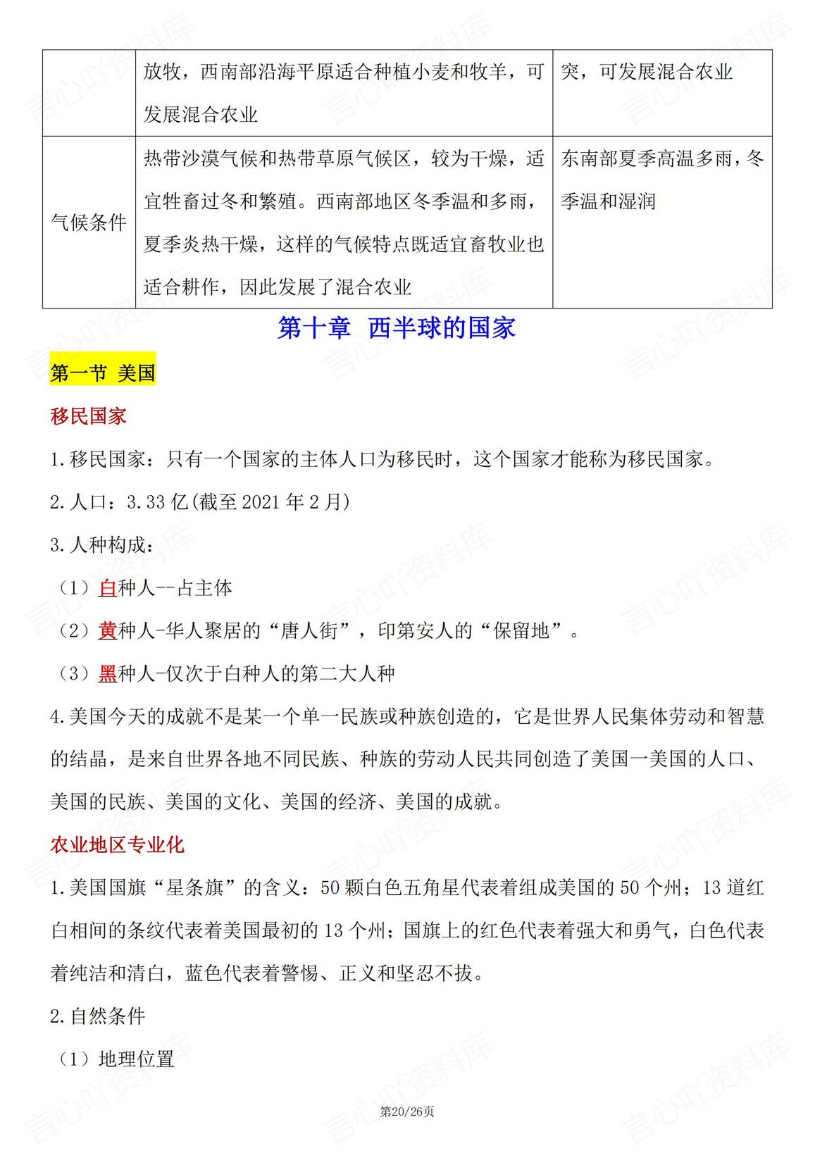 初中地理 | 人教版七下新章节单元知识总结插图初中地理5