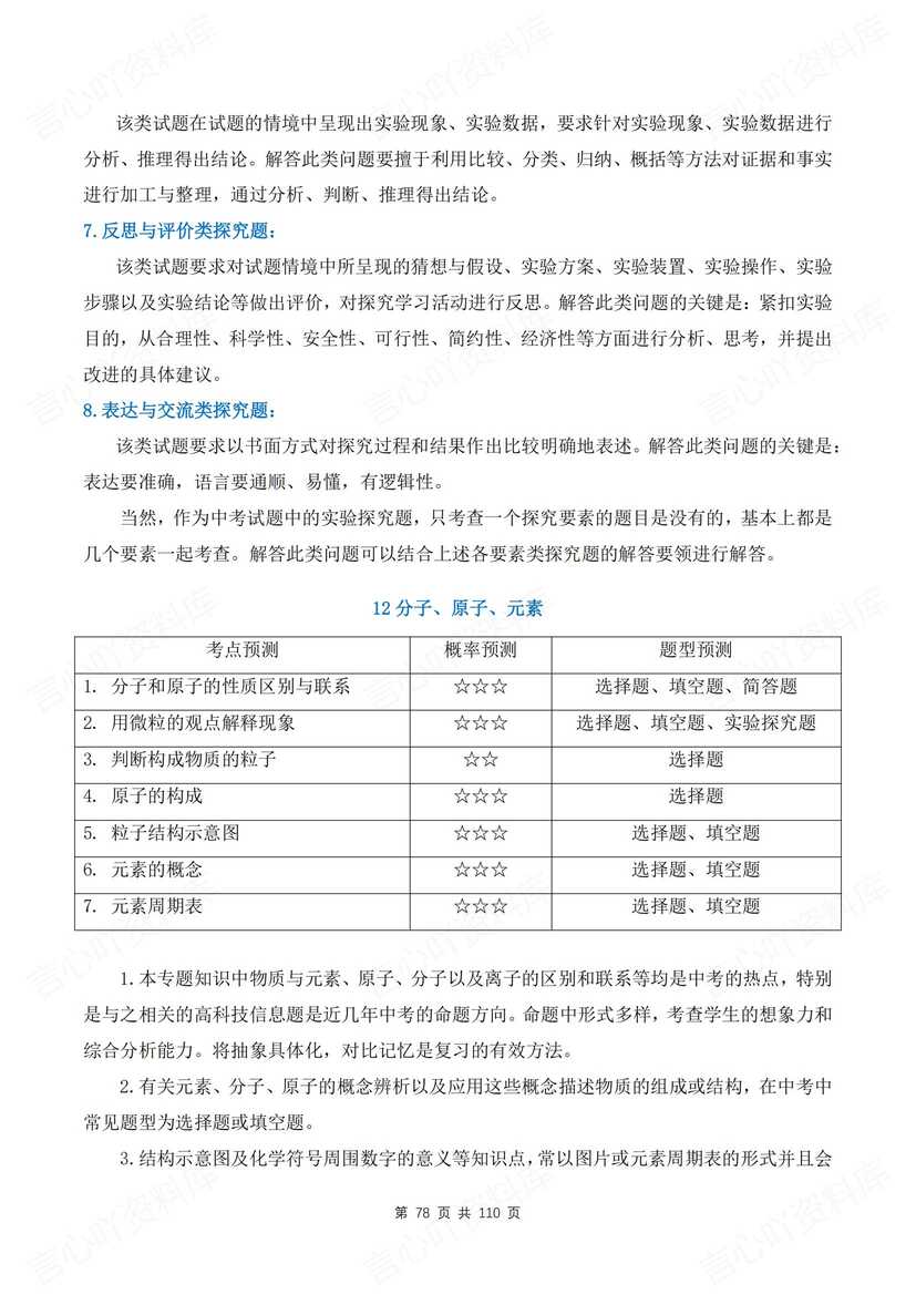 初中化学 | 中考总复习17专题全梳理总结插图初中化学6