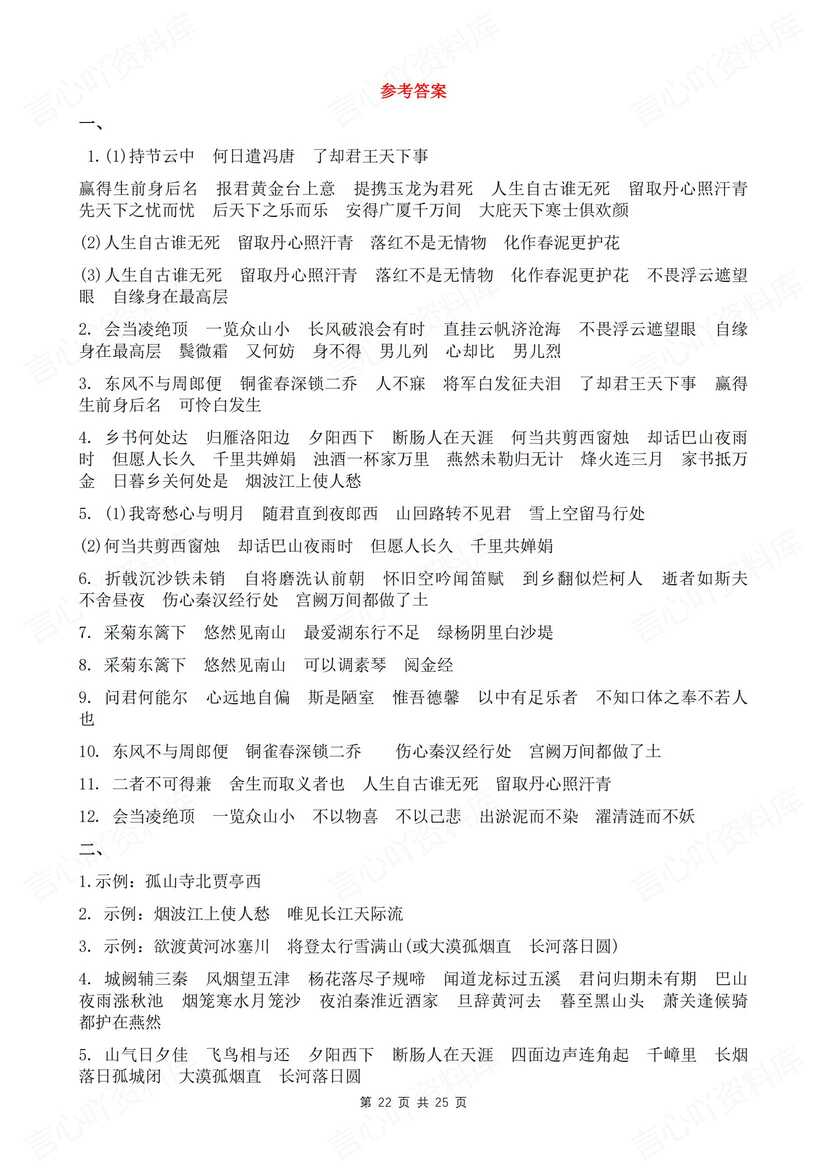 初中语文 | 中考古诗文重点词语主题默写插图初中语文6