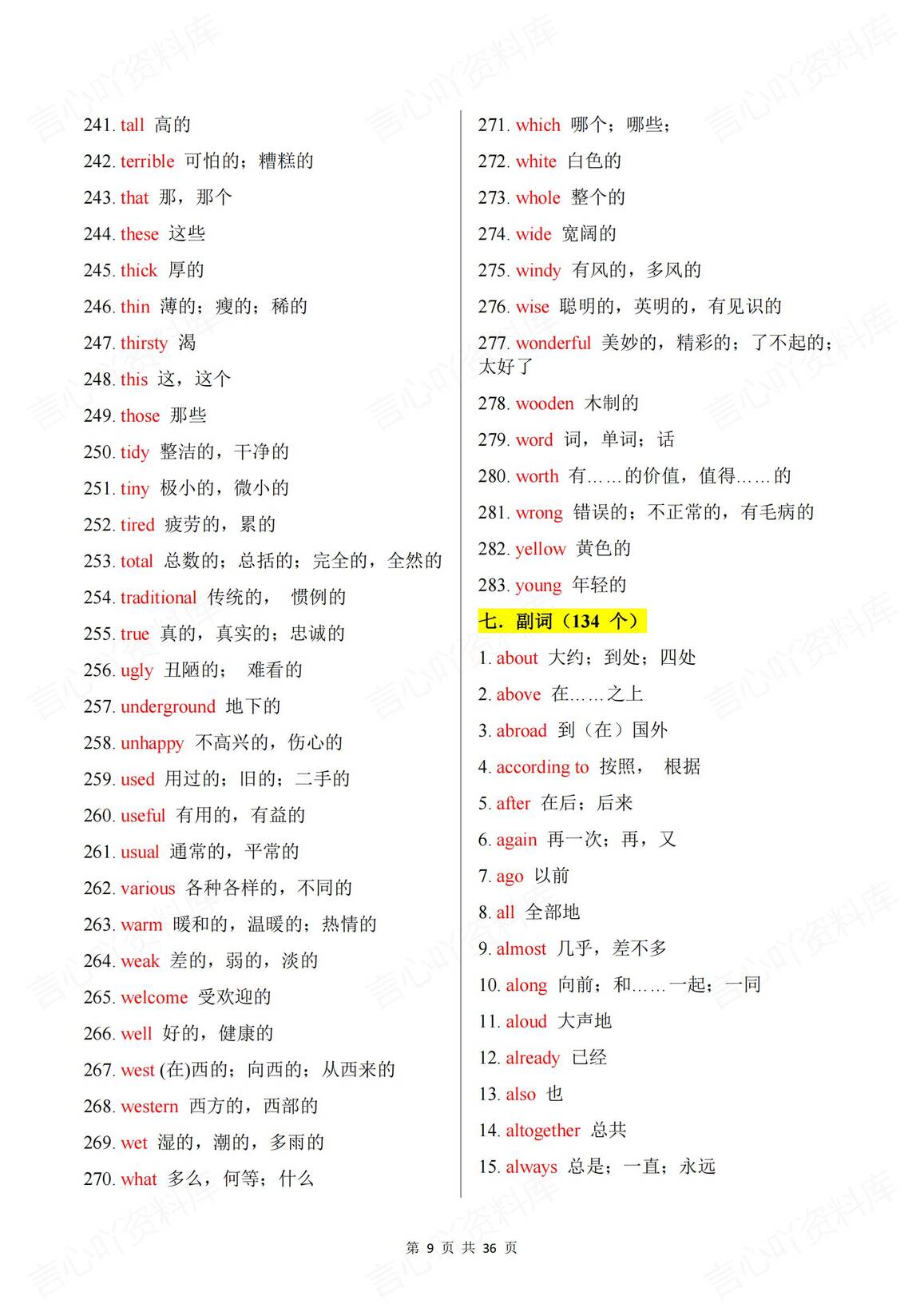 初中英语 | 1900单词词汇总词性类别梳理插图初中英语4