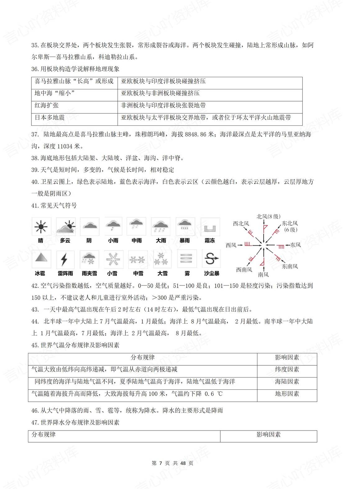 初中地理 | 78年级会考知识考点清单梳理插图初中地理2