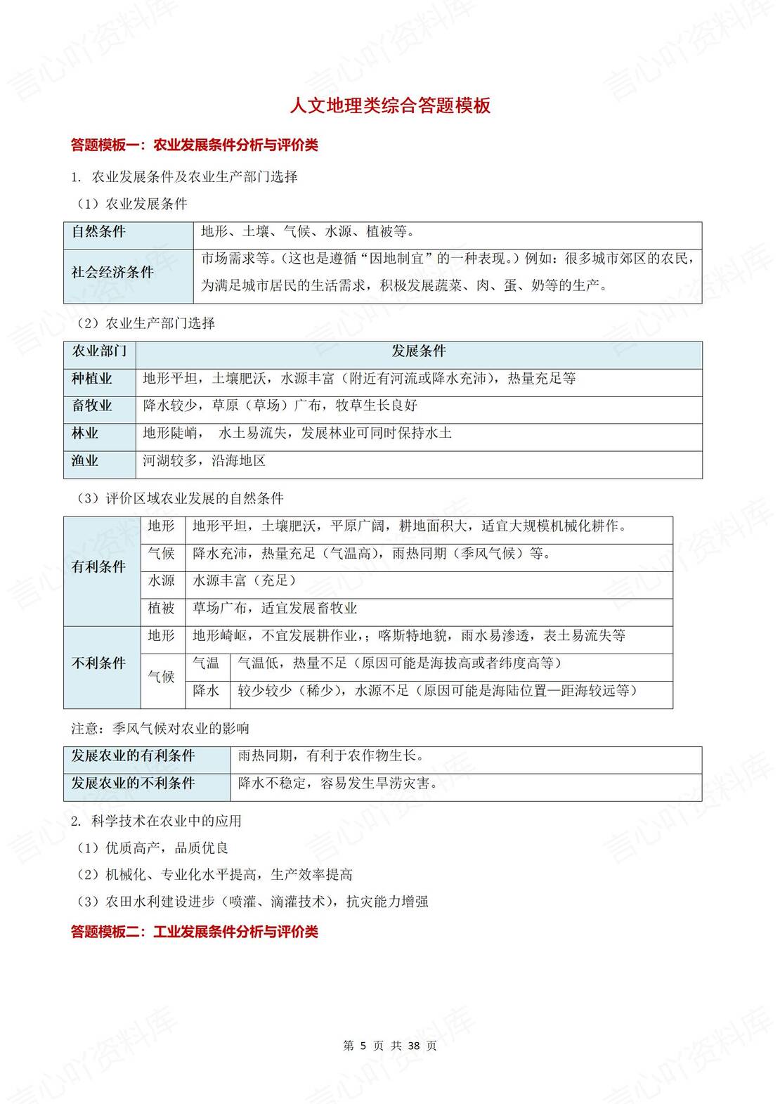 初中地理 | 78年级会考综合简答题技巧模板插图初中地理1