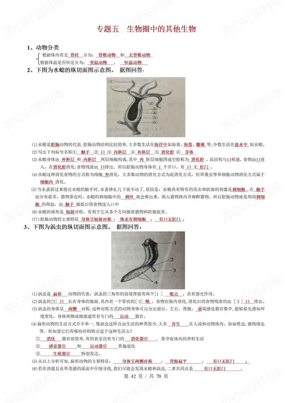 初中生物 | 会考思维导图填空背默知识清单插图初中生物6