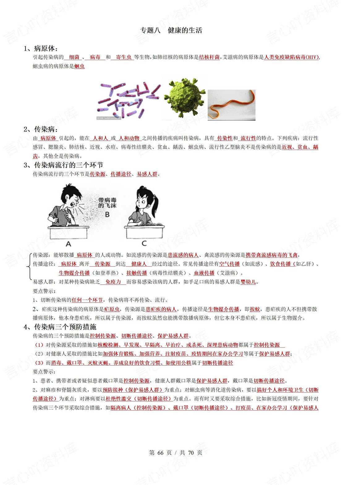 初中生物 | 会考思维导图填空背默知识清单插图初中生物8
