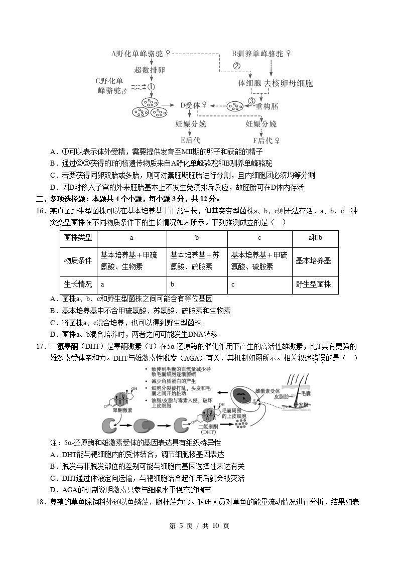 高中生物-高二下学期期末试卷答案解析苏教版插图同步试卷专项3