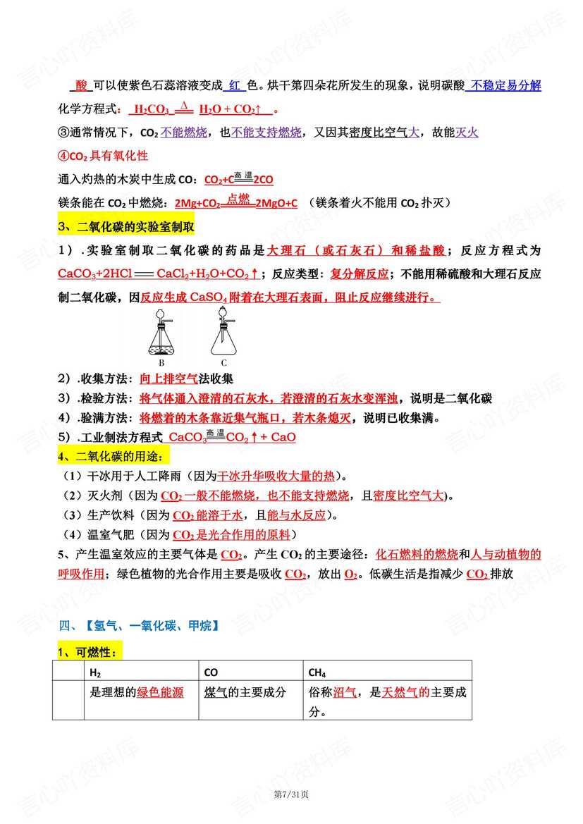 初中化学 | 中考14类高频知识点详解总结插图初中化学3
