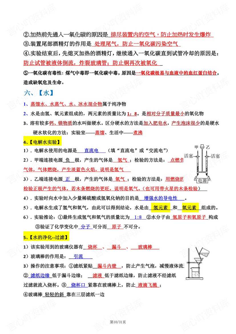 初中化学 | 中考14类高频知识点详解总结插图初中化学4