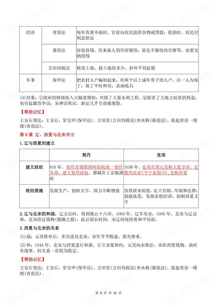 初中历史 | 新教材七下章节知识点背诵默写插图初中历史5