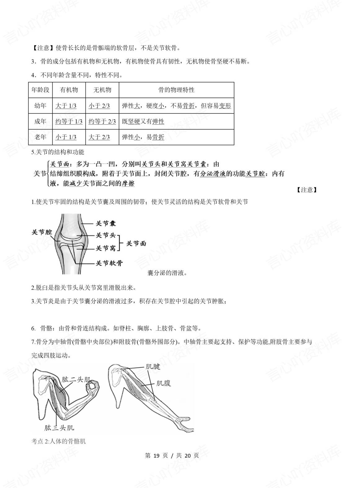 初中生物 | 新教材北师大版七年级下单元知识归纳总结插图初中生物7