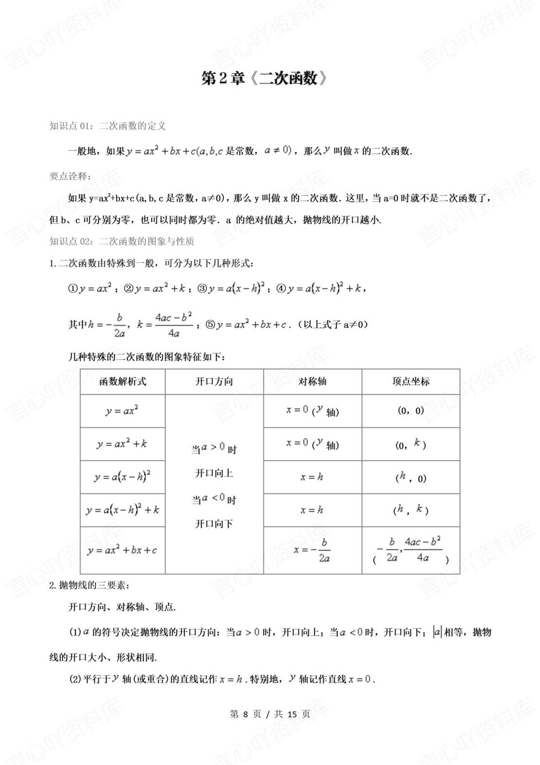 初中数学 | 北师大版九下同步知识点归纳总结插图初中数学3