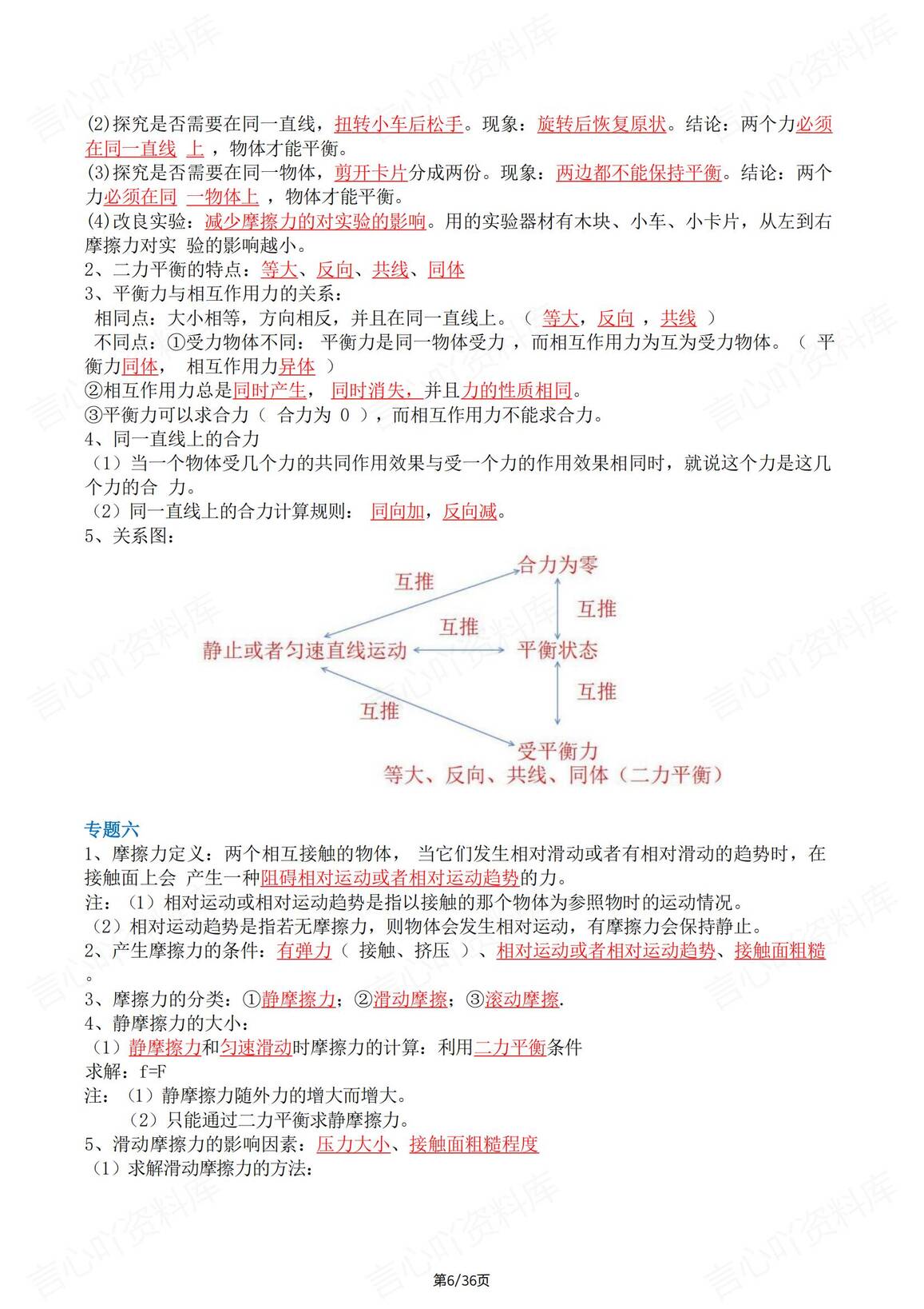 初中物理 | 新版八下知识清单背记填空复习插图初中物理5