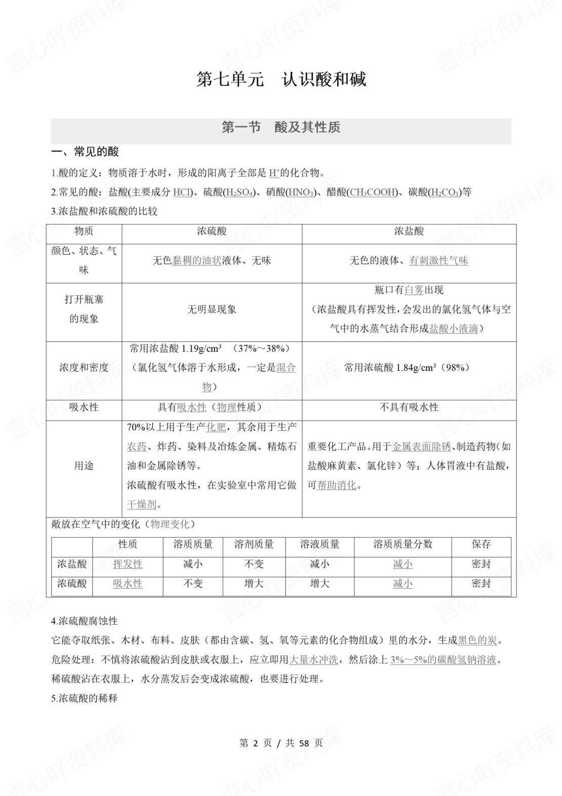 初中化学 | 新教材鲁教版九年级下同步清单（原卷解析版）-言心吖资料库