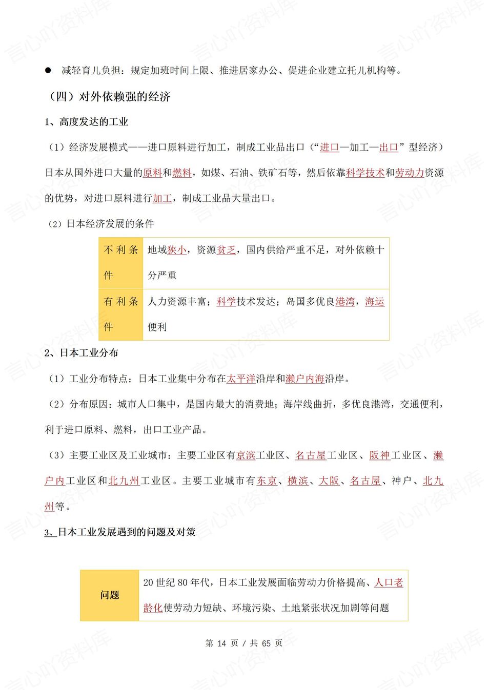 初中地理 | 新教材人教版七年级下册同步背默清单（原卷解析版）插图初中地理3