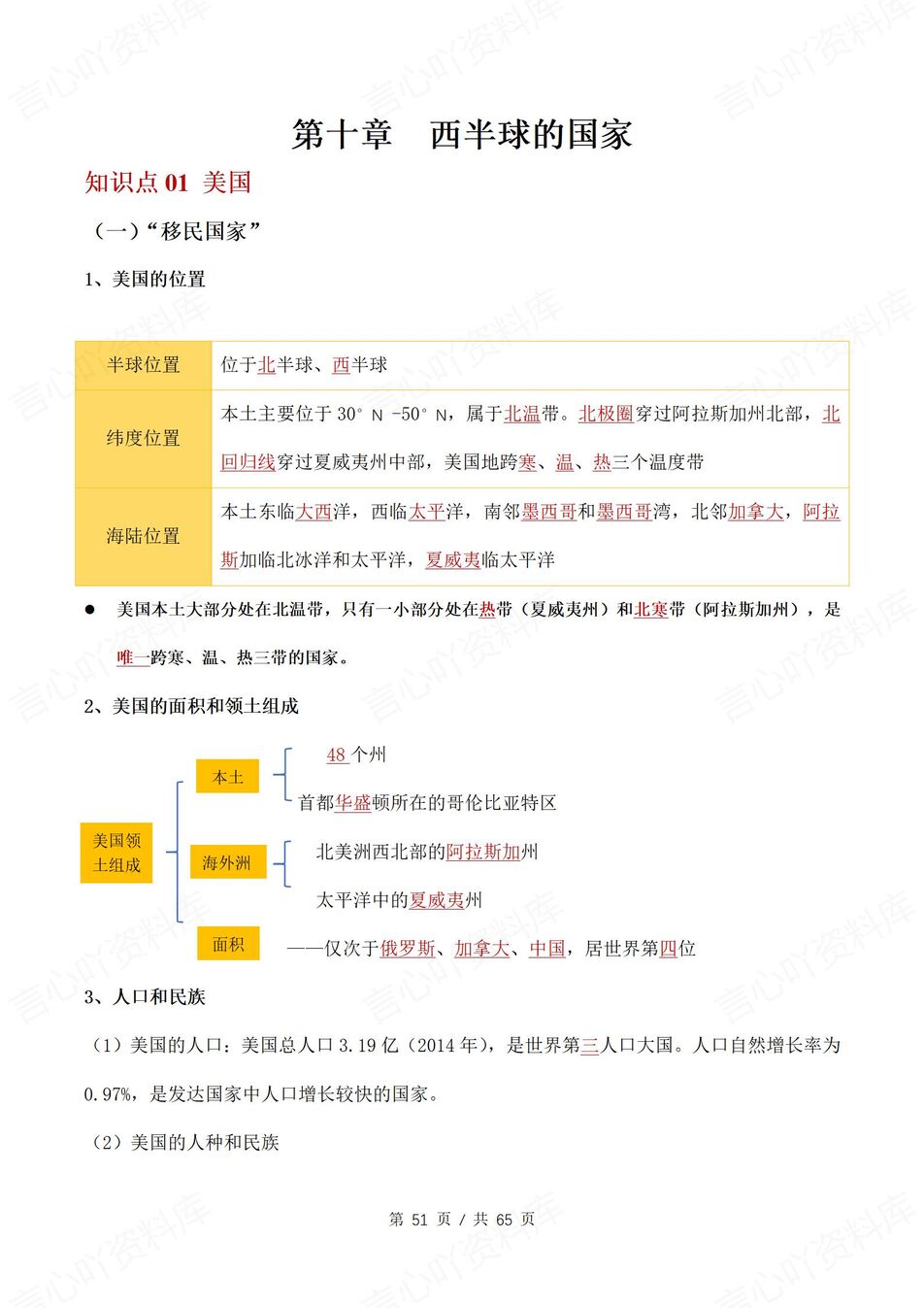 初中地理 | 新教材人教版七年级下册同步背默清单（原卷解析版）插图初中地理7