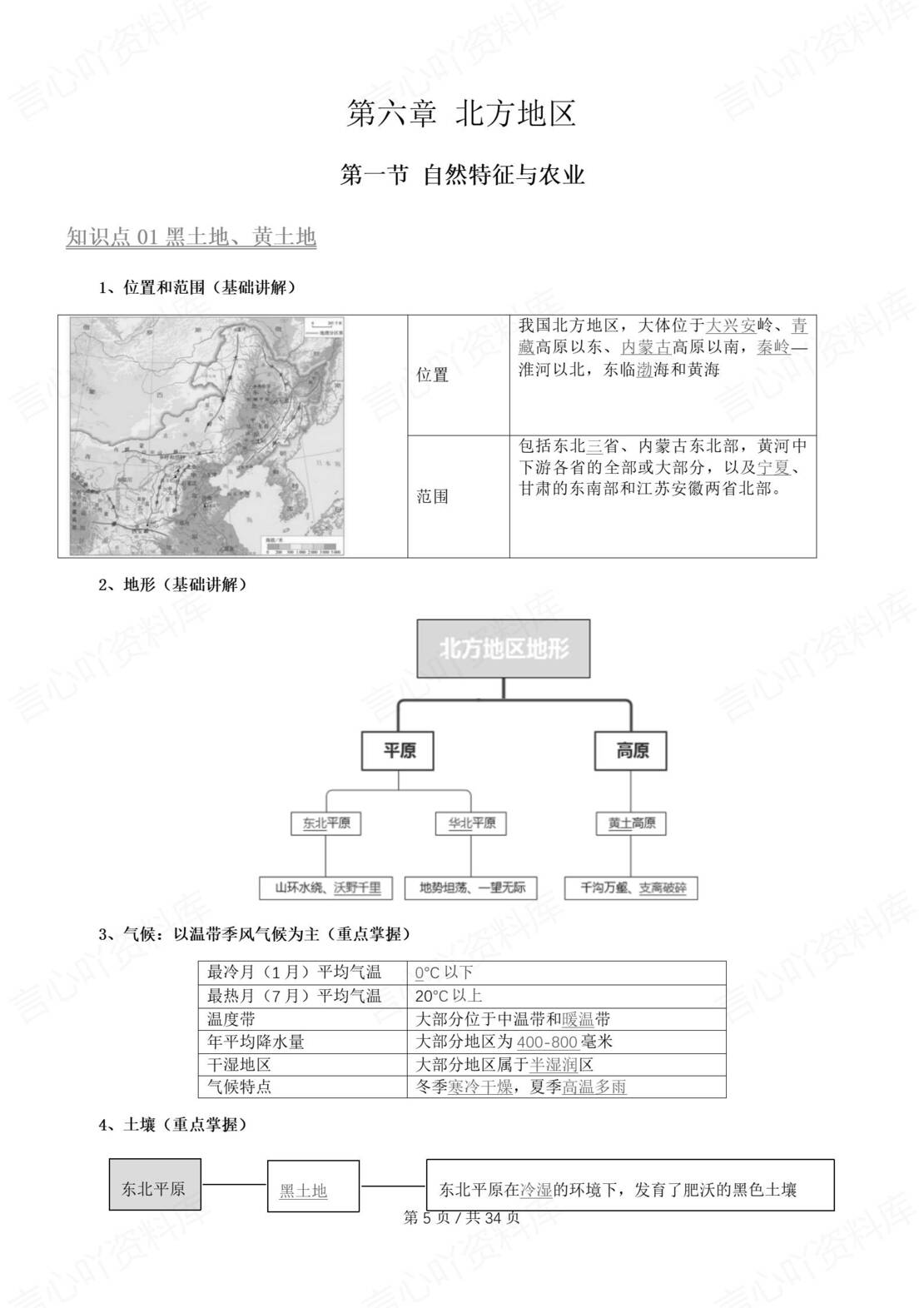 初中地理 | 人教版八年级下册原卷解析版知识总结插图初中地理1