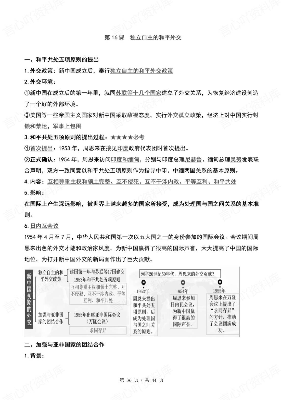 初中历史 | 统编版八年级下常考知识点背诵填空默写（原卷解析版）插图初中历史5