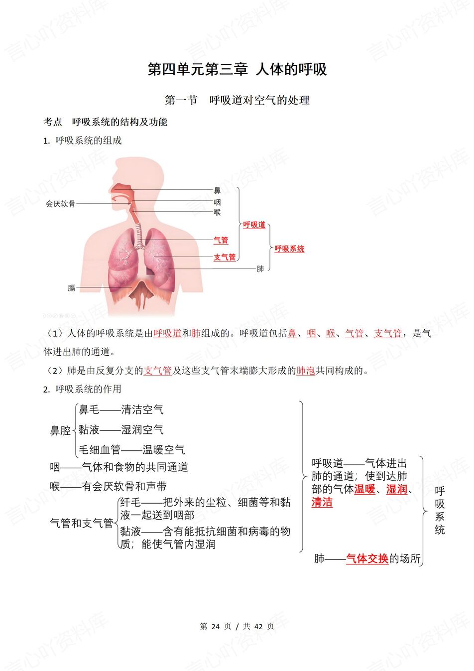 初中生物 | 新教材人教版七年级下单元知识归纳总结插图初中生物6