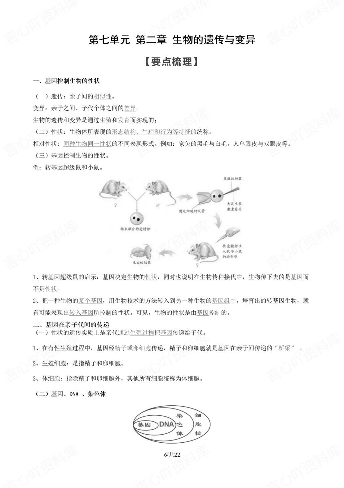 初中生物 | 人教版八年级下册知识总结（原卷解析版）插图初中生物2