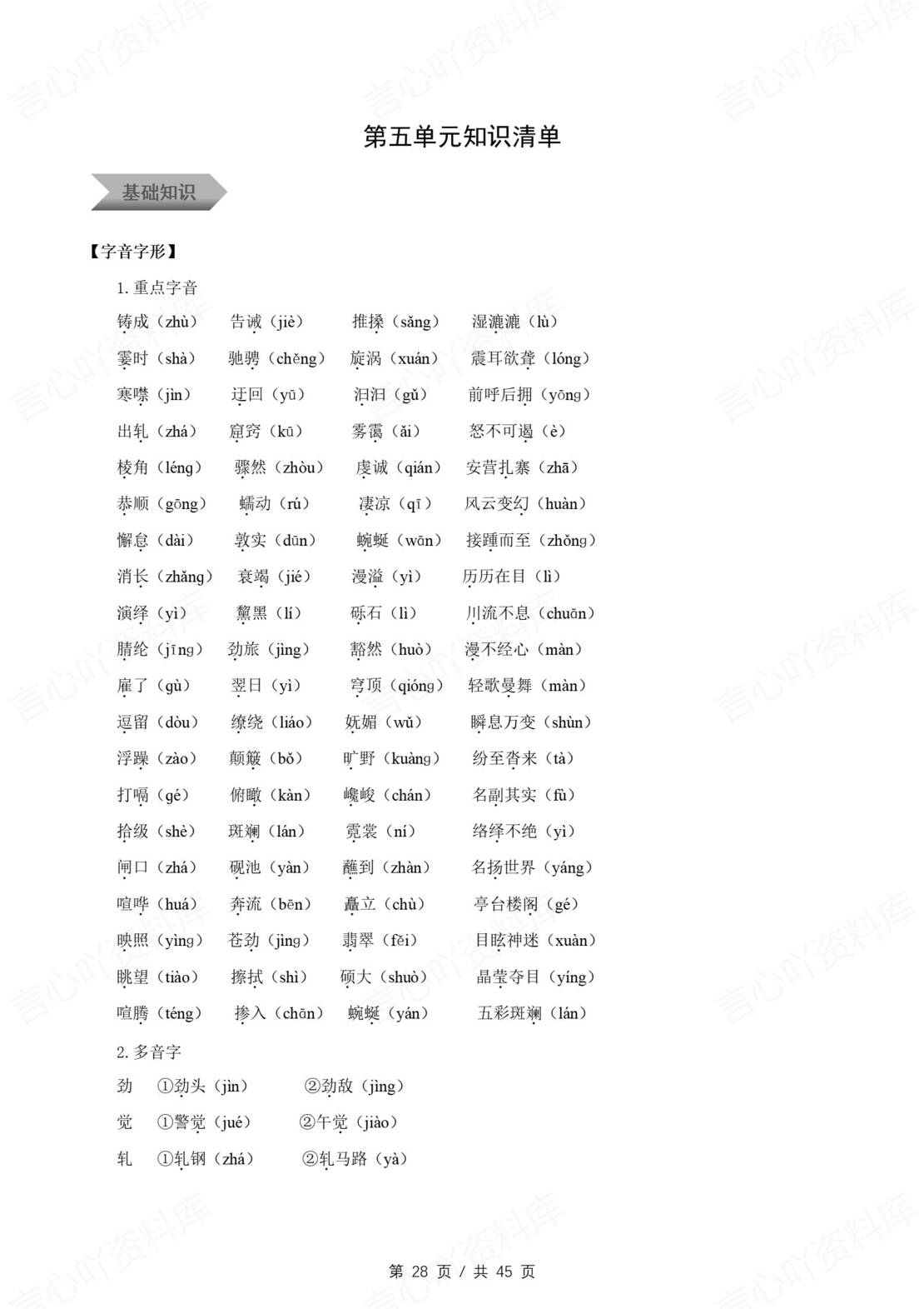 初中语文 | 八年级下同步知识清单（统编版）插图初中语文6