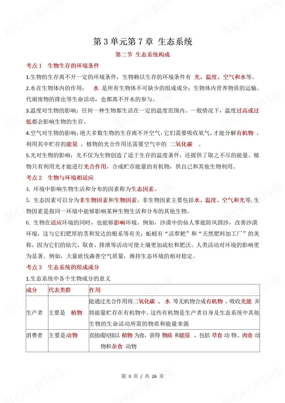 初中生物 | 新教材苏教版七年级下章节知识点归纳总结插图初中生物1