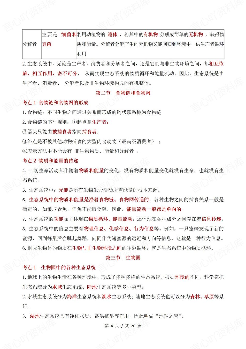 初中生物 | 新教材苏教版七年级下章节知识点归纳总结插图初中生物2