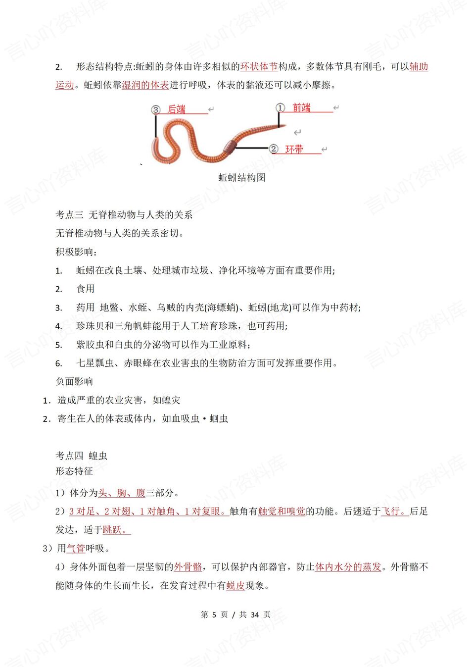 初中生物 | 新教材苏科版七年级下章节知识点归纳总结插图初中生物2