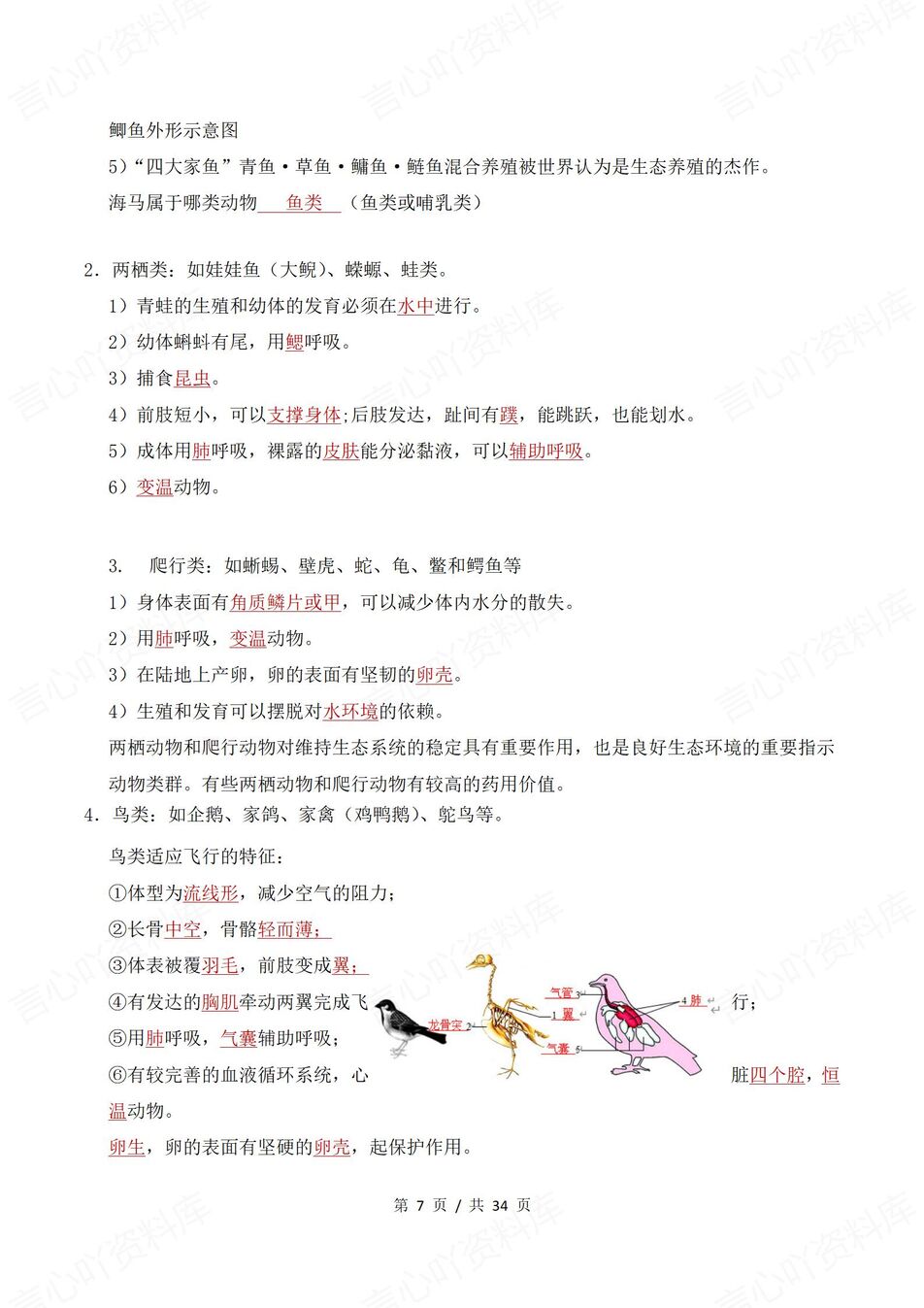 初中生物 | 新教材苏科版七年级下章节知识点归纳总结插图初中生物3