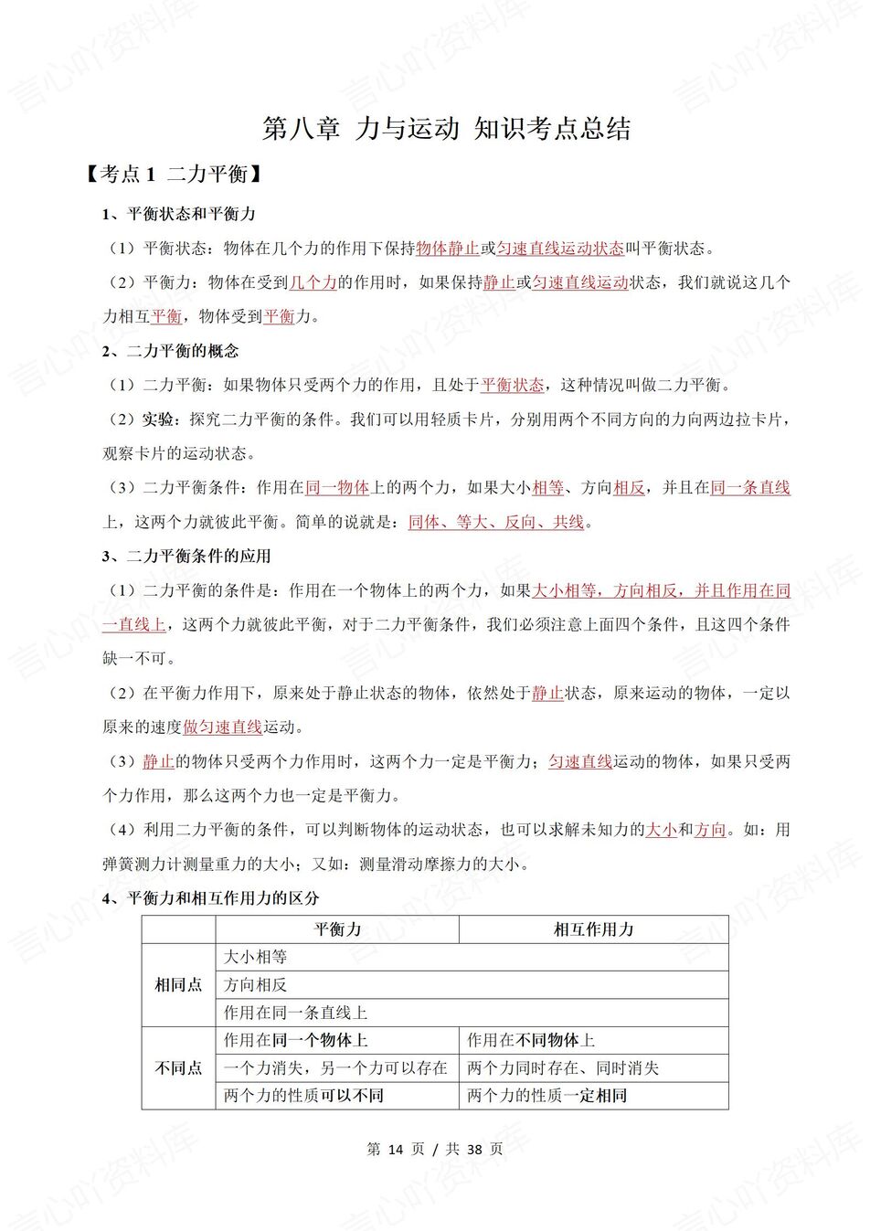 初中物理 | 新教材苏科版八年级下册章节同步知识清单（原卷解析版）插图初中物理4