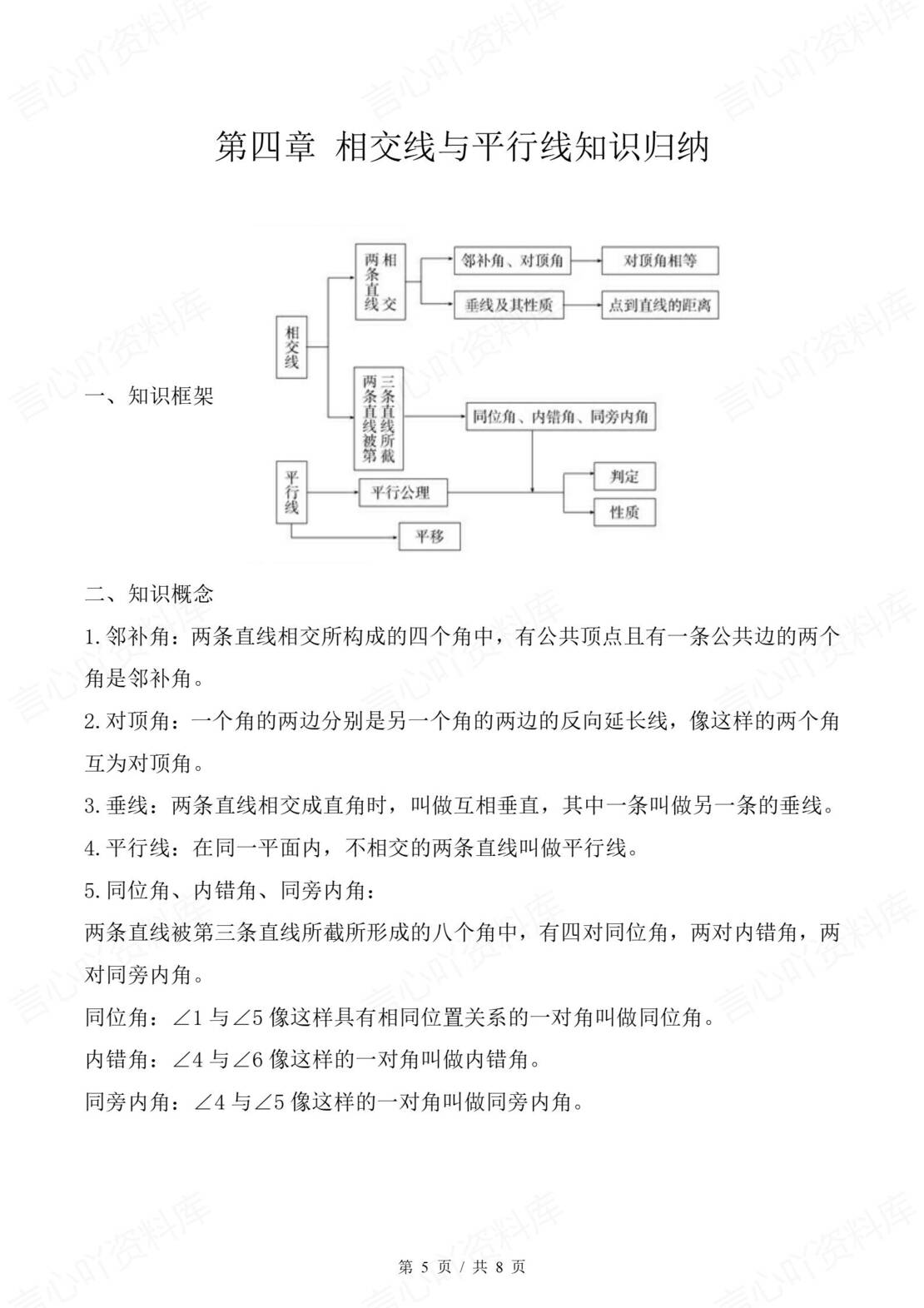 初中数学 | 湘教版七年级下册章节知识归纳总结插图初中数学3