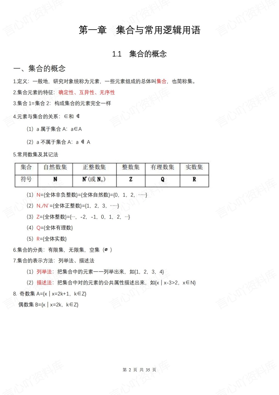 高中数学 | 新人教A版必修一知识点总结同步清单梳理归纳插图高中数学1