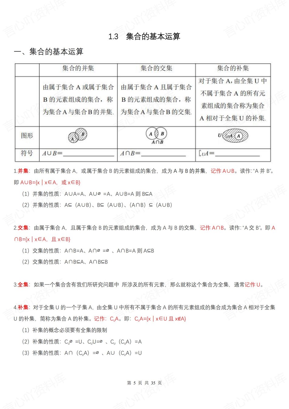 高中数学 | 新人教A版必修一知识点总结同步清单梳理归纳插图高中数学4