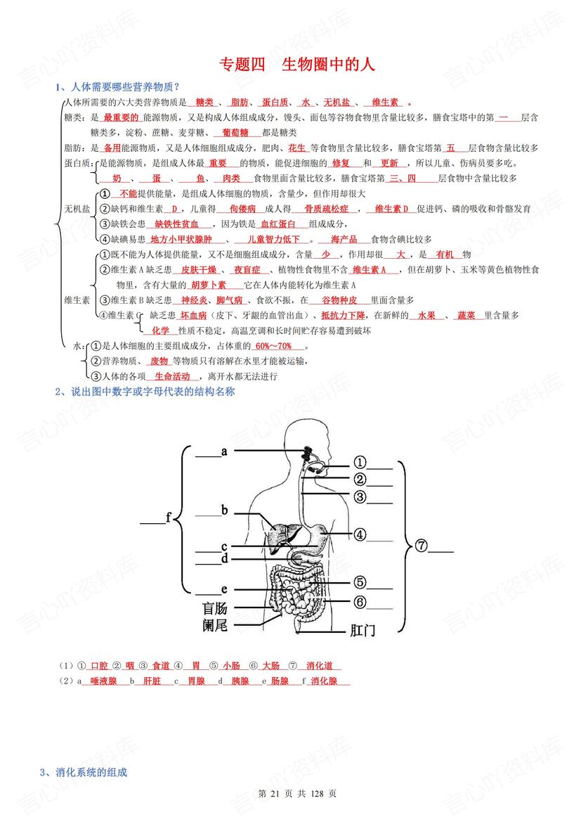 初中生物 | 会考复习专题知识梳理背诵默写插图初中生物3