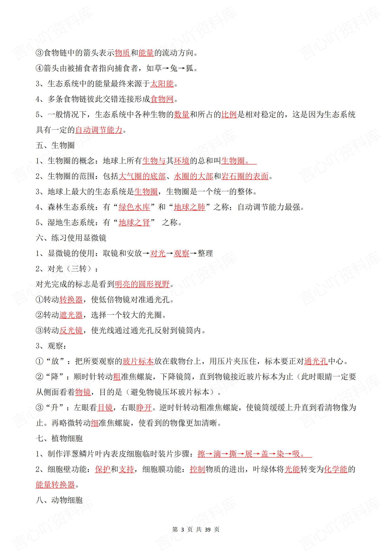 初中生物 | 会考常考知识要点背诵填空默写插图初中生物2